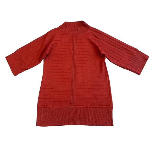 St. John Rusty Orange Pullover Mini Sweater Dress Tunic Size Medium Women's - Picture 1 of 13